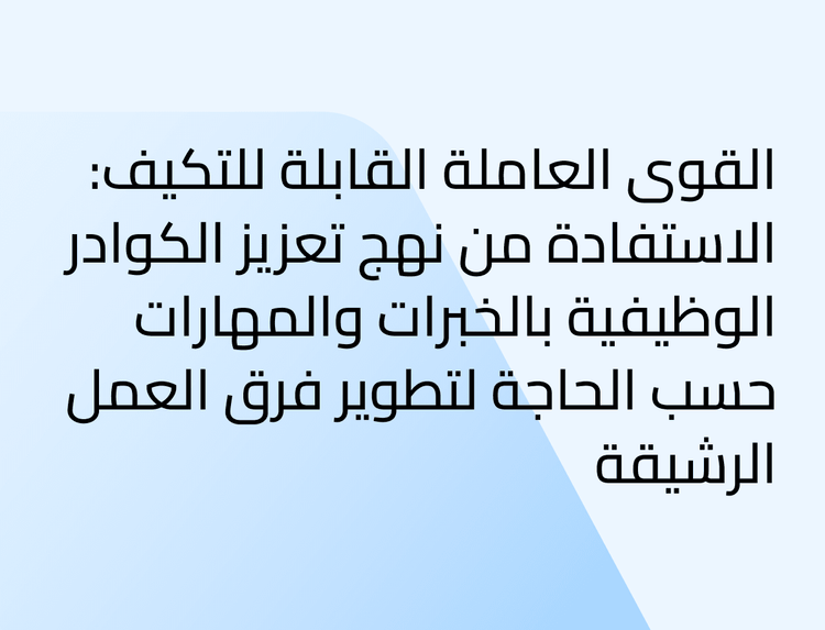 القوى العاملة القابلة للتكيف: الاستفادة من نهج تعزيز الكوادر الوظيفية بالخبرات والمهارات حسب الحاجة لتطوير فرق العمل الرشيقة القوى العاملة القابلة للتكيف: الاستفادة من نهج تعزيز الكوادر الوظيفية بالخبرات والمهارات حسب الحاجة لتطوير فرق العمل الرشيقة